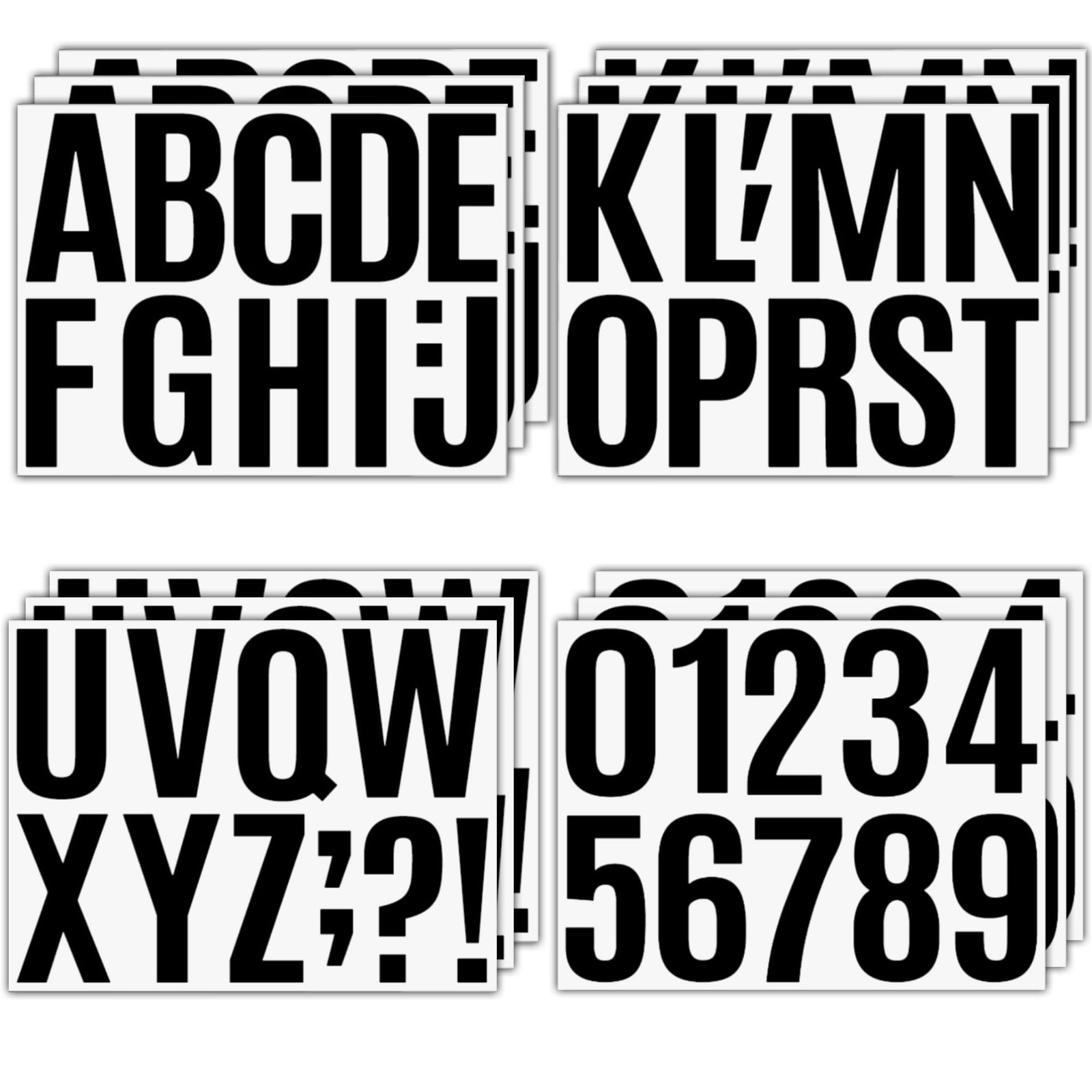 15 Sheets Large Self Adhesive Vinyl Letters Numbers Kit 4 Inch Mailbox Numbers