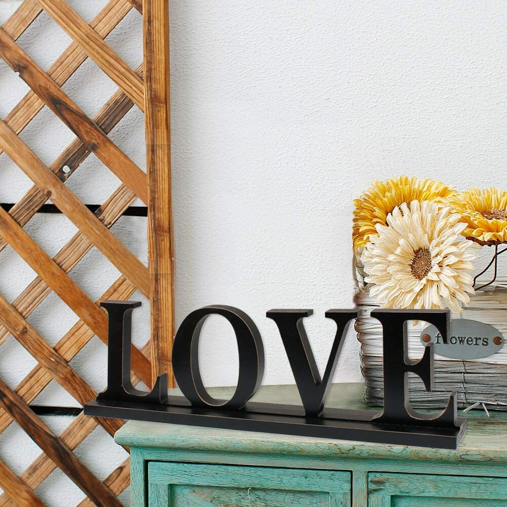 Decorative Wooden Cutout Word FAMILY/HOME/ LOVE/ BLESSED Sign for Home Decor