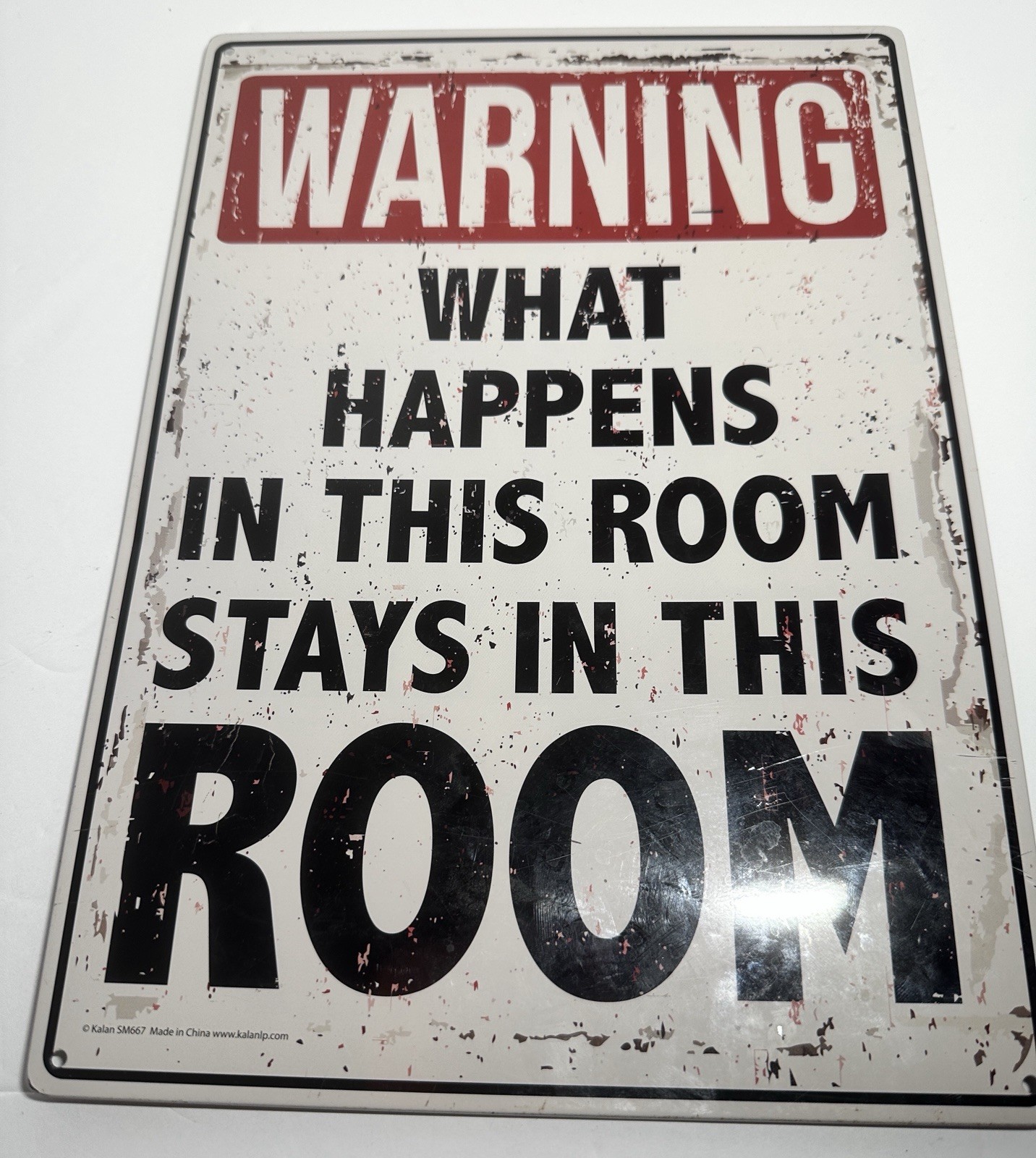 Kalan Warning Quote Metal Sign for Any Room, Hanging Novelty Decor, Medium