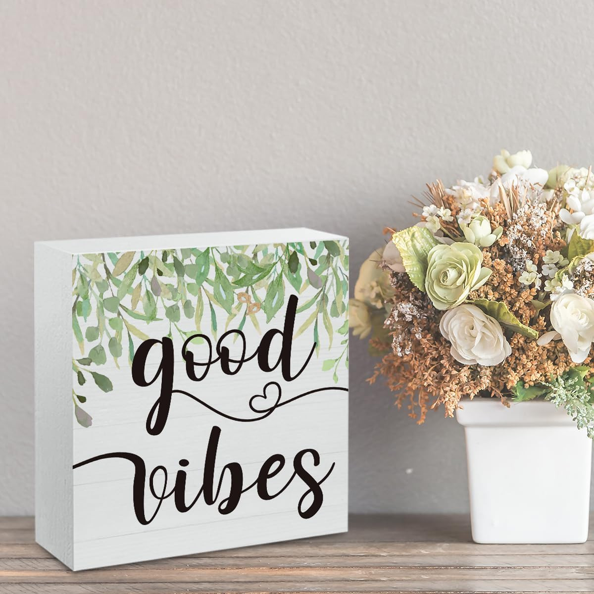Spring Farmhouse Shelf Decor for Home Spring Sign Decorations Home Office Cubicl