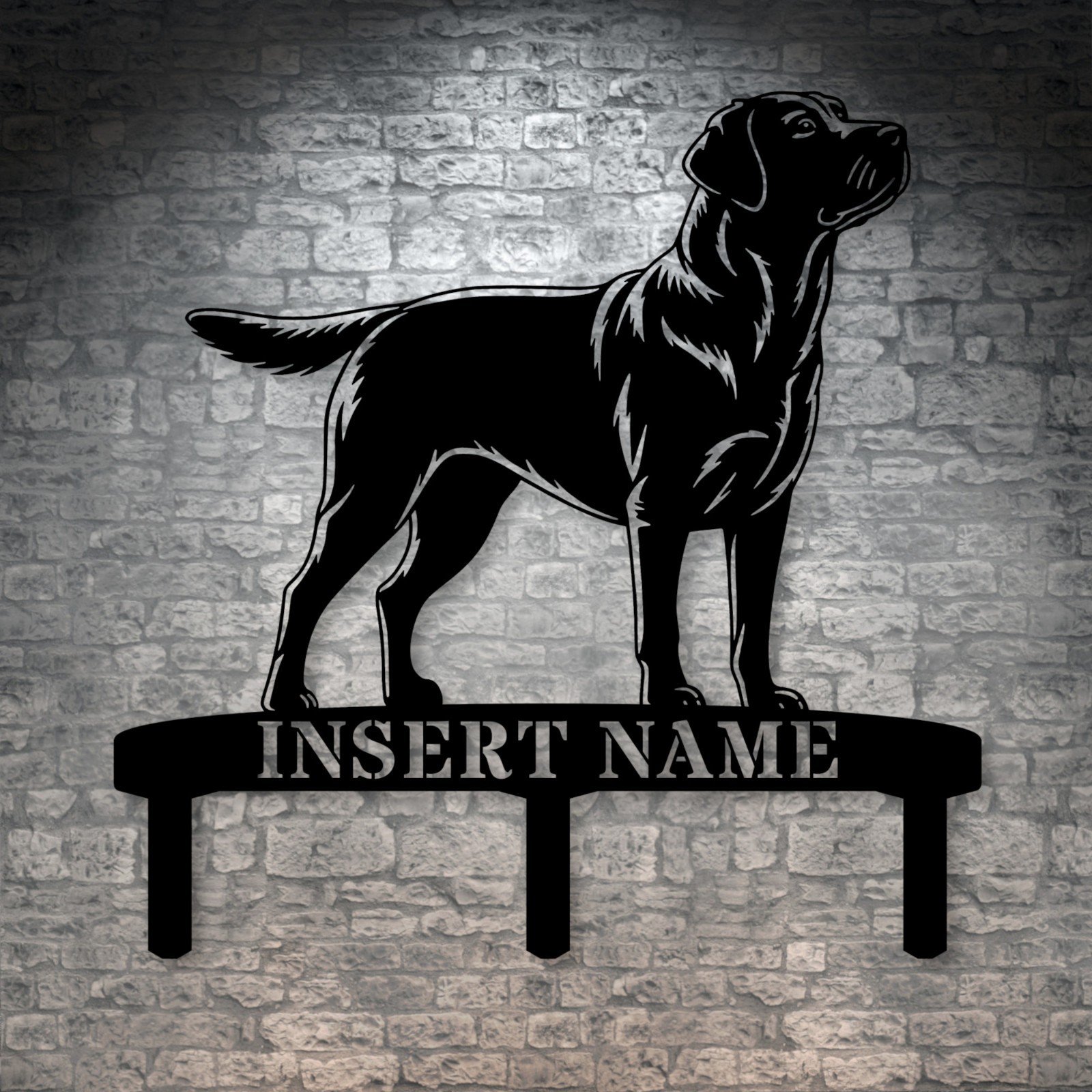 Personalized Labrador Retriever Garden Metal Sign With Stakes. Custom Dog Name