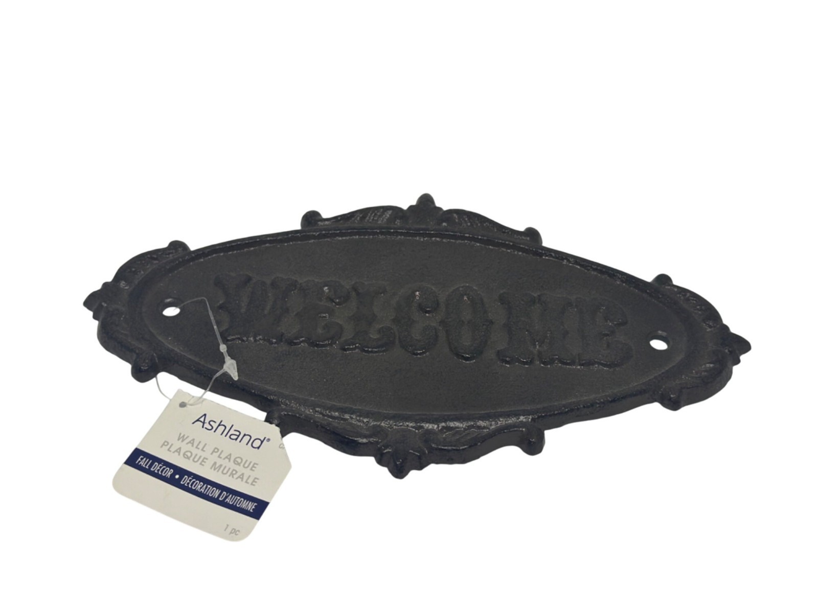 NWT Ashland Cast Iron Welcome Wall Plaque Sign Farmhouse Rustic Home Decor 5×8