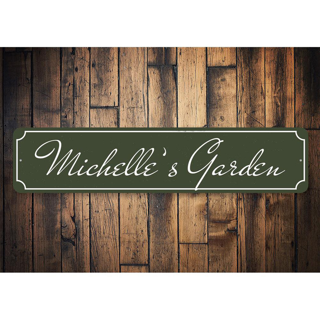 Personalized Garden Name Sign Garden Lover Aluminum Metal Decor Sign