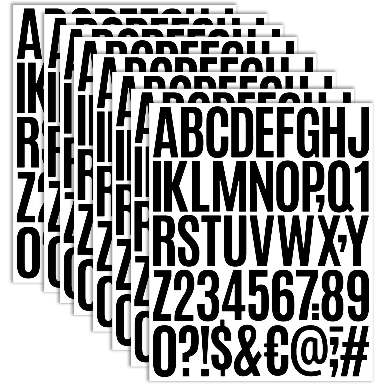 8 Sheets Vinyl Letters Numbers 2 Inch Black Stickers for Mailbox Signs