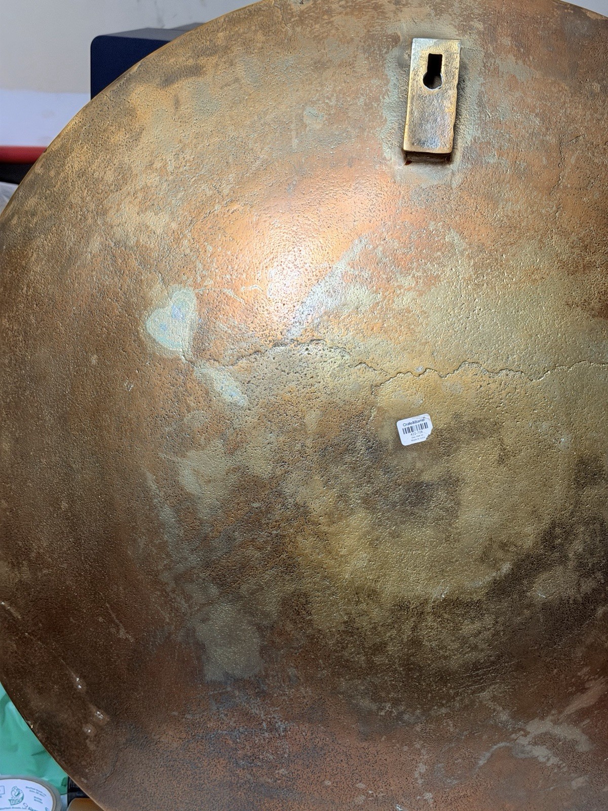 Crate & Barrel Metal Disc Wall Art, Large Decorative Wall Hanging – See Damage