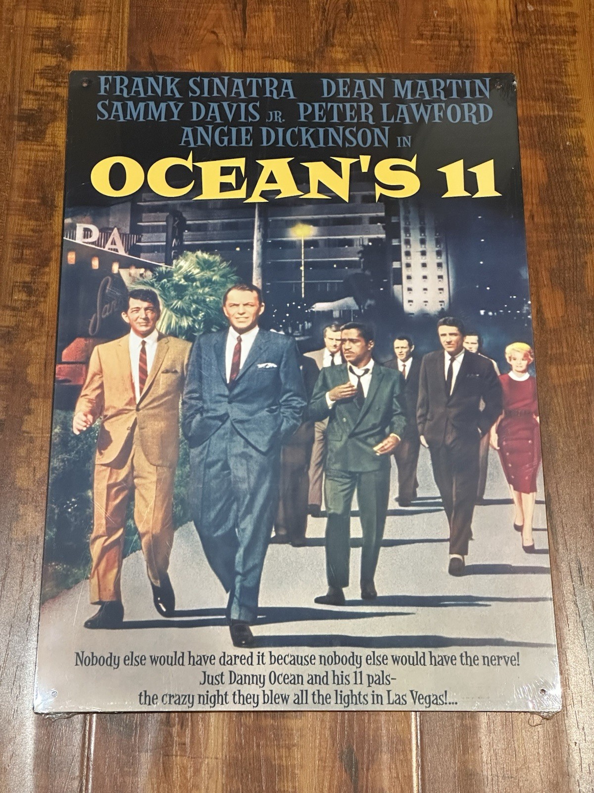 Vintage 10 x 15” Metal Sign of 1960 Ocean’s 11 Frank Sinatra Movie Poster – New!