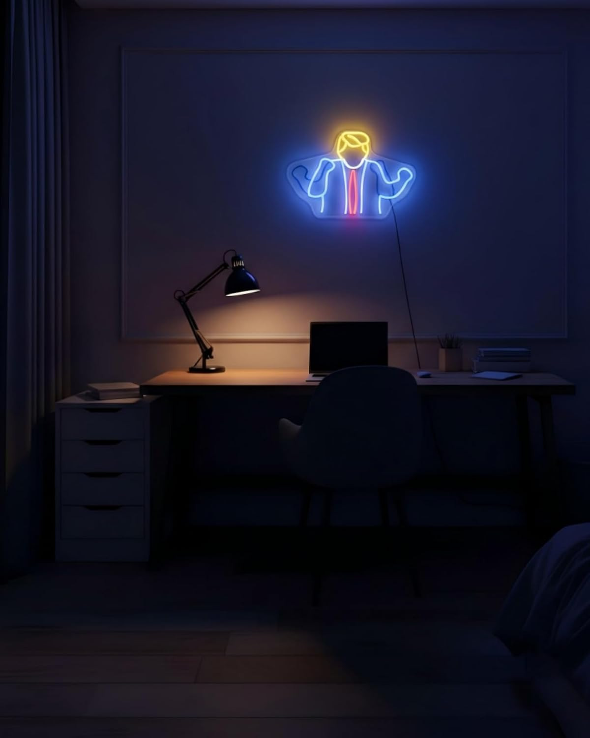 Animated Waving Character Neon Sign – Funny LED Wall Decor with Alternating Arm