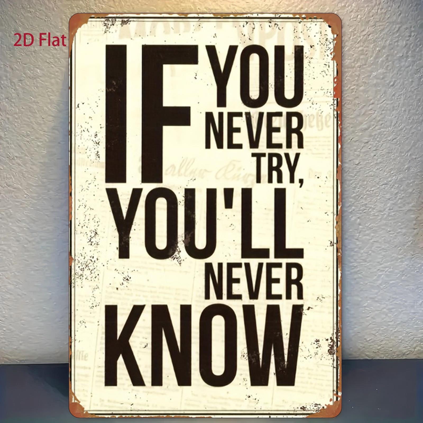 8×12 Metal Inspirational Quote Sign, Decorative Wall Art