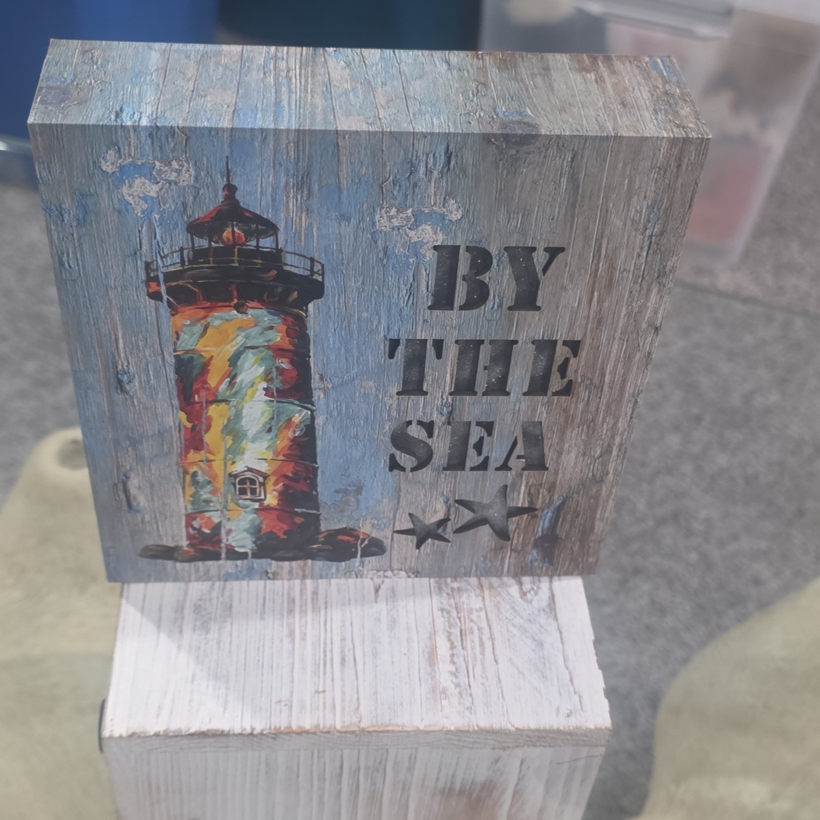 Rest & Co. LED Lighthouse Beach Wood Decorative Plaque Wall Mounted Freestanding