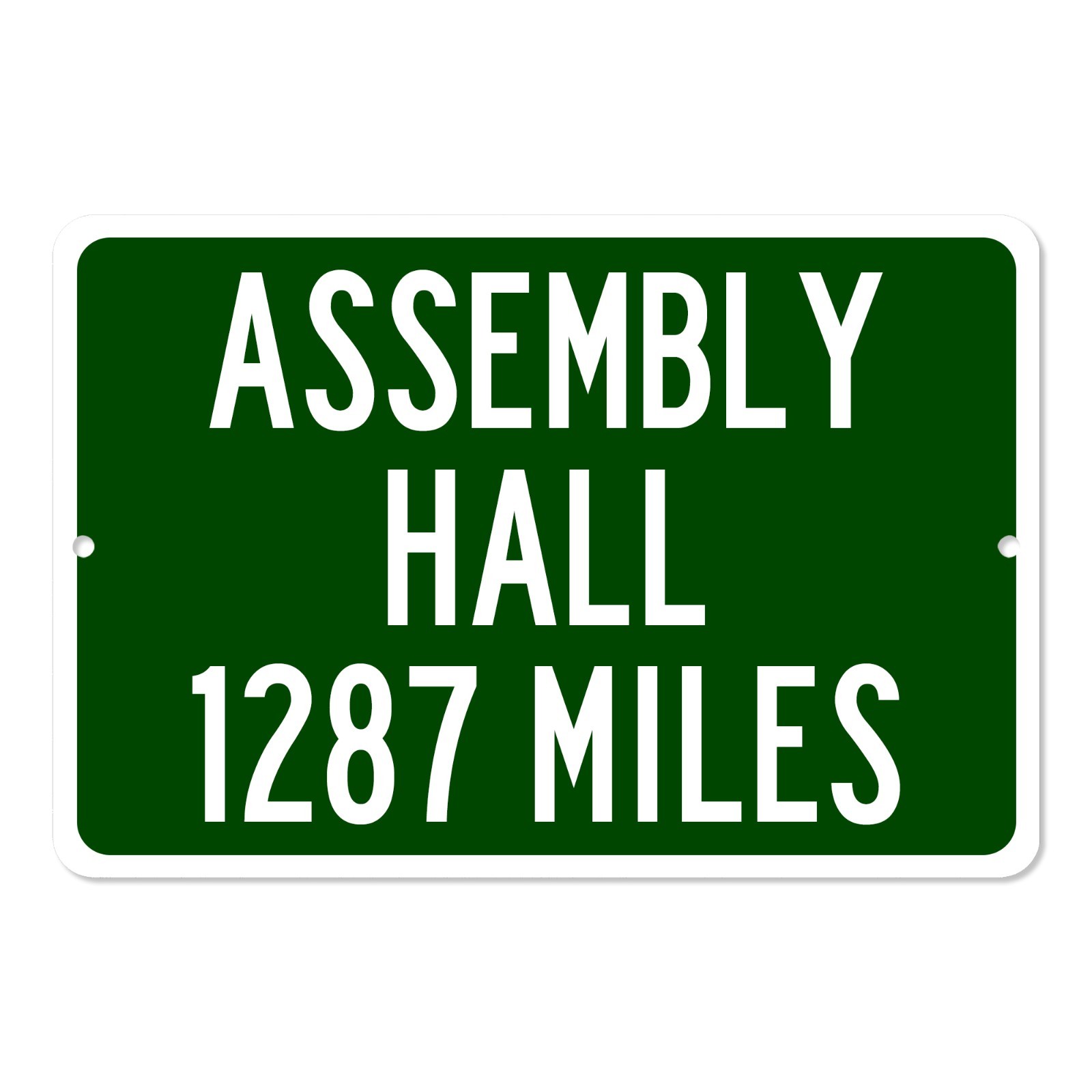 Assembly Hall Custom Distance Sign Indiana Hoosiers Bloomington Basketball Fan