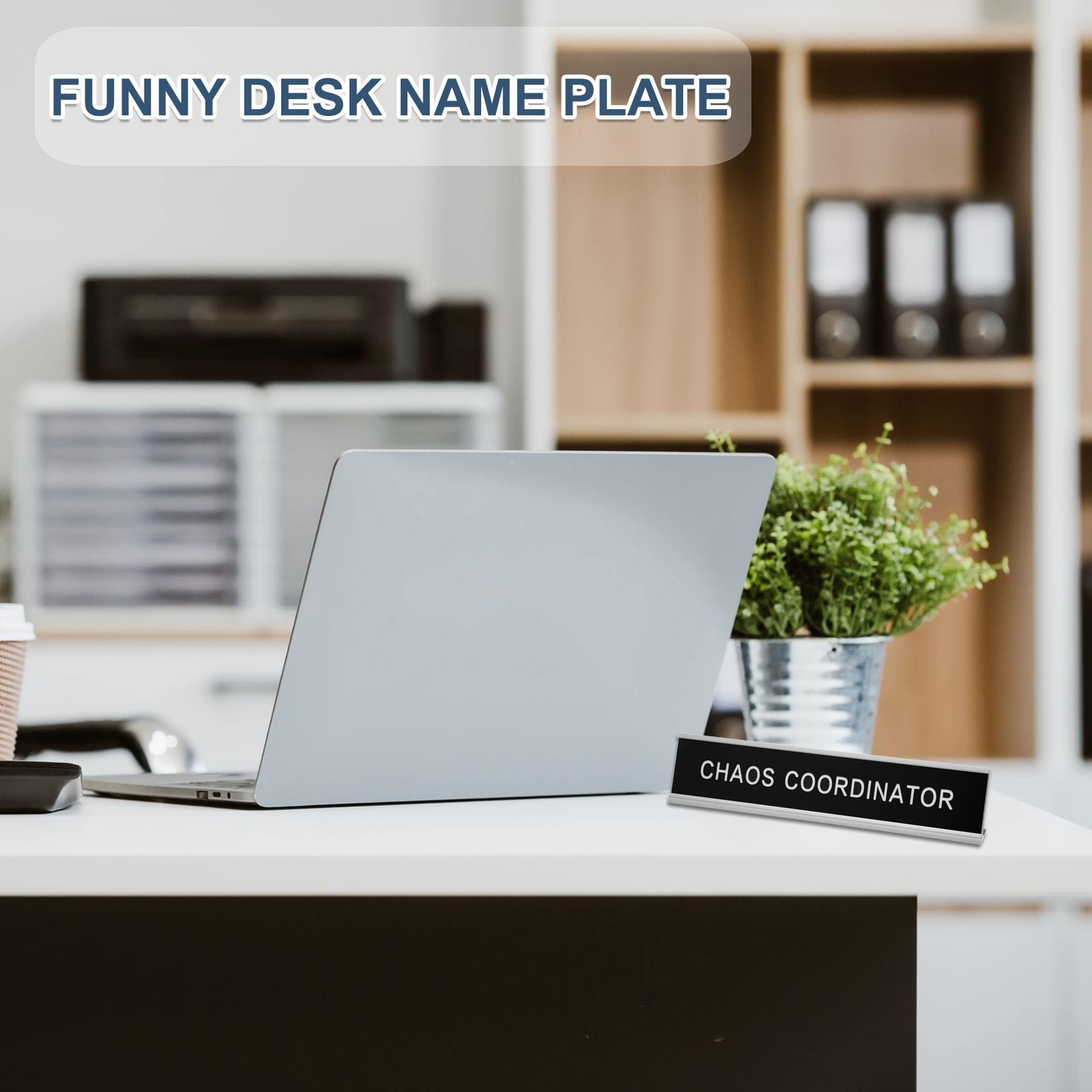 IF YOU NEED ANYTHING FROM ME, RECONSIDER Desk Name Plate, Black/White on Black