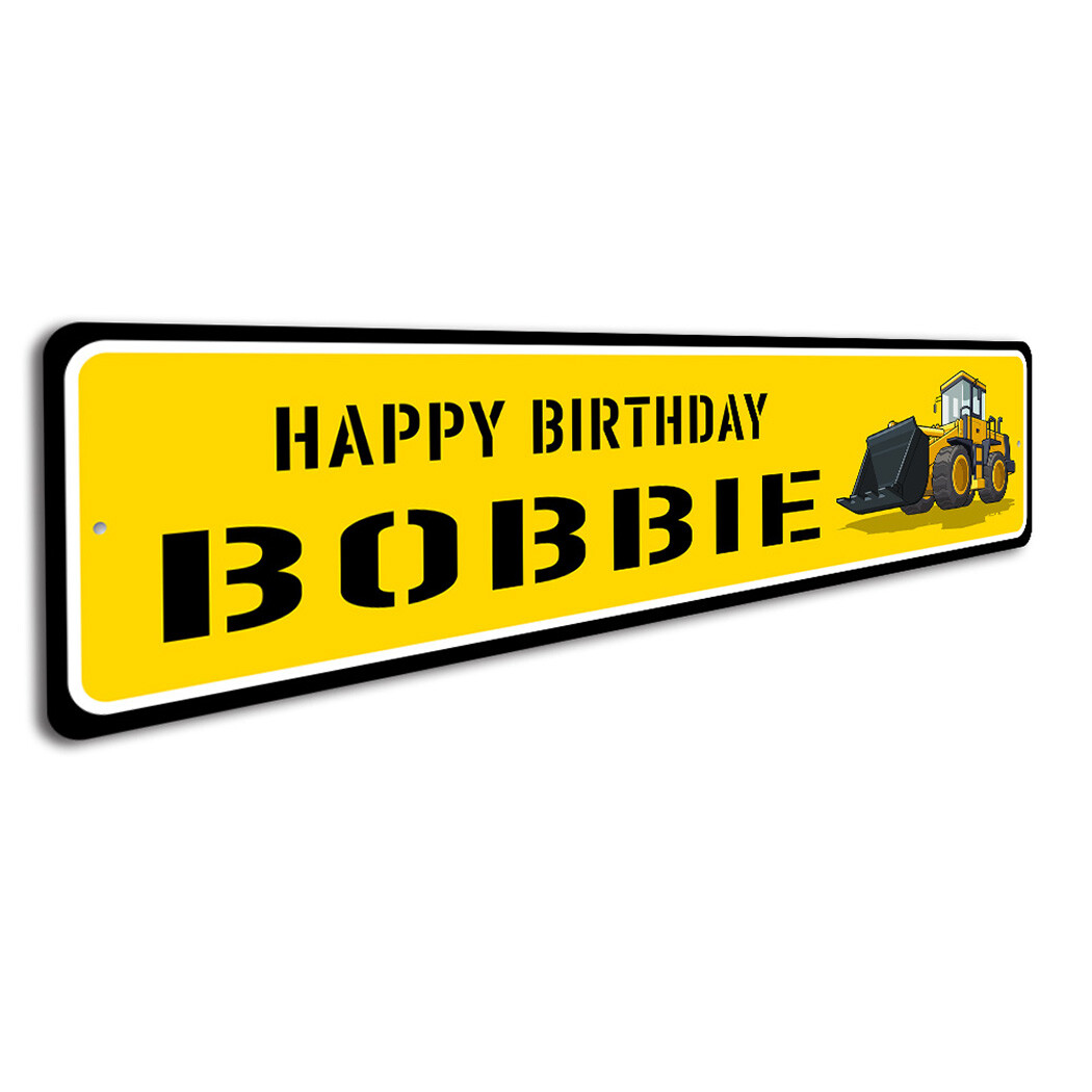 Happy Birthday Construction Metal Sign