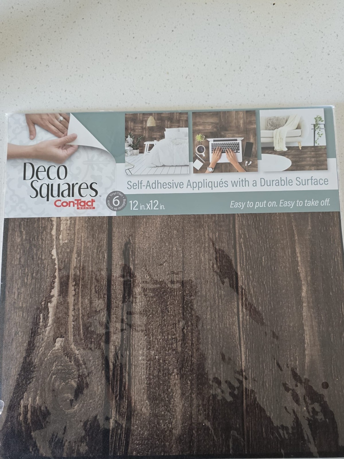 Con-Tact Brand Deco Squares (Rustic Wood Look) Lot of 10