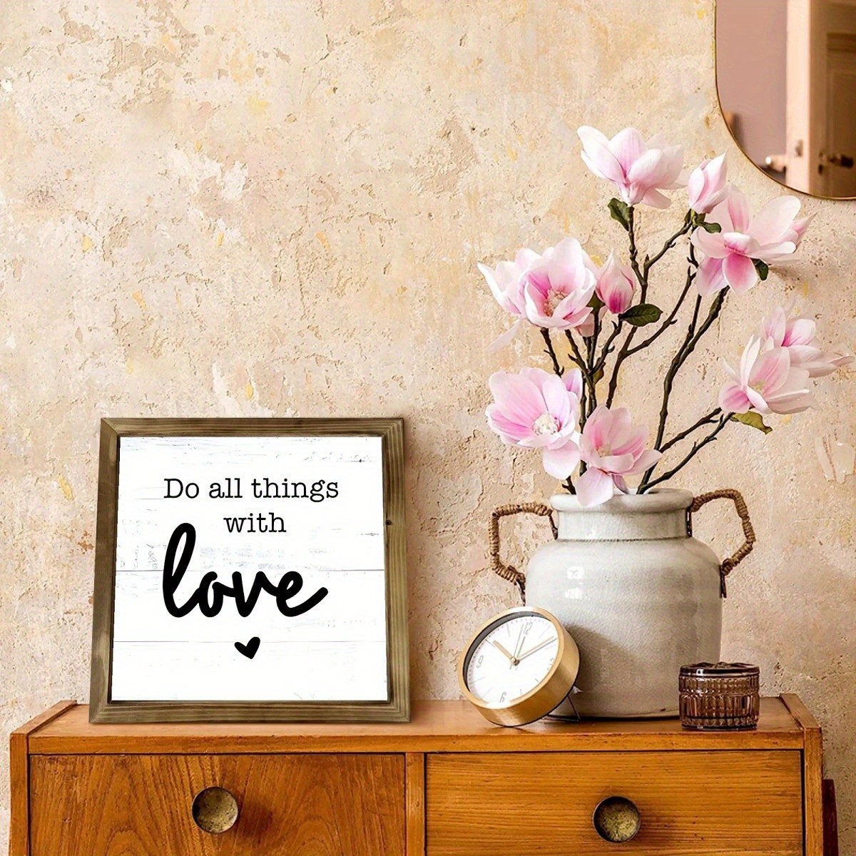 Do All Things With Love Inspirational Wooden Sign Wall Art Indoor Outdoor Decor