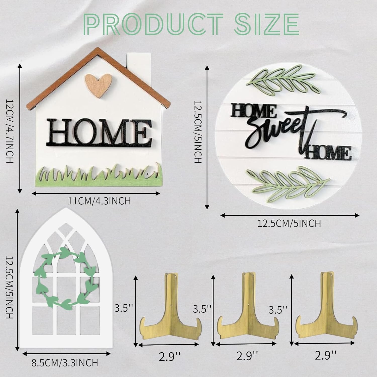 6 Pieces Farmhouse Tiered Tray Decor Beautiful Sweet Home Wood Sign Artificial