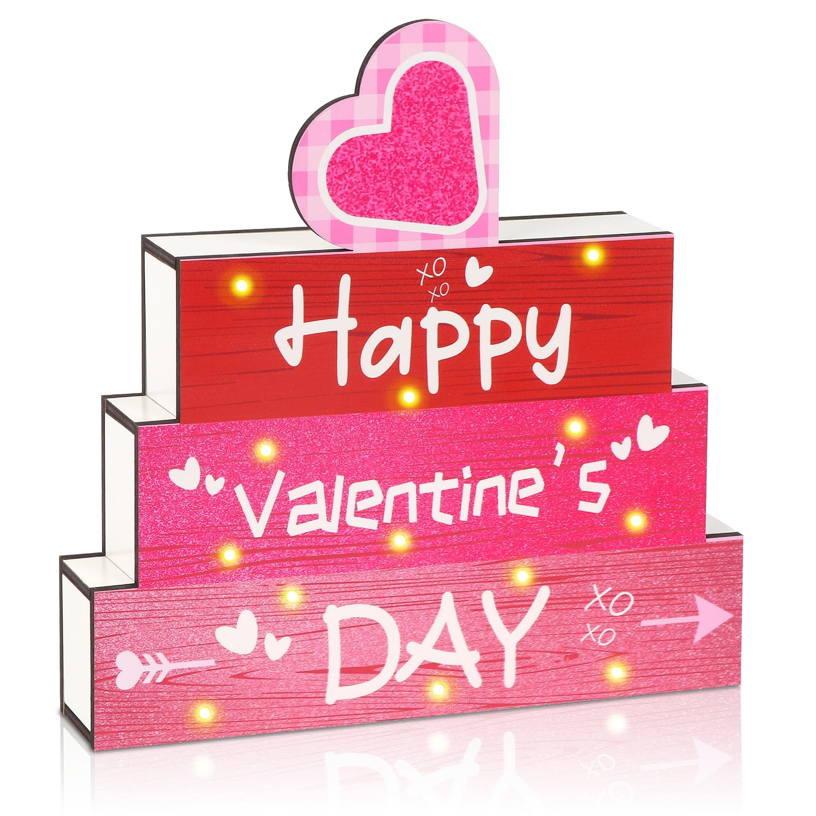 Valentine’s 0.1 inches (L) x (W) x 0.5 (H), Red and Pink