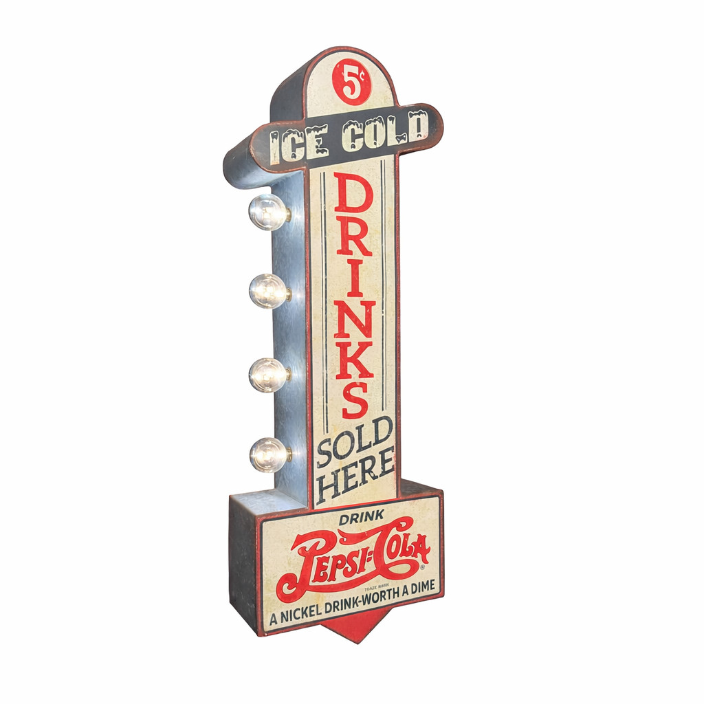 Pepsi Cola Double-Sided LED Vintage Style Marquee Sign Novelty Home Wall Decor