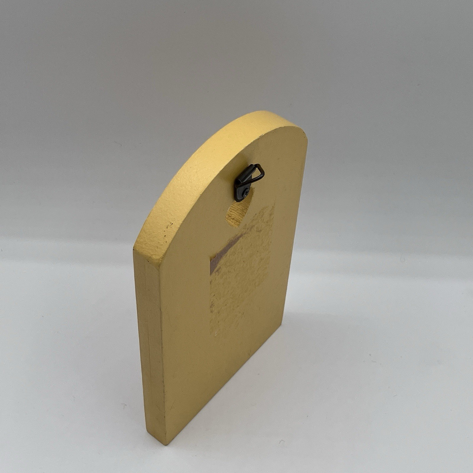 Fairy Garden Yellow Arched Heart Door Cottage Style Gold Tone Accents 6.75 in