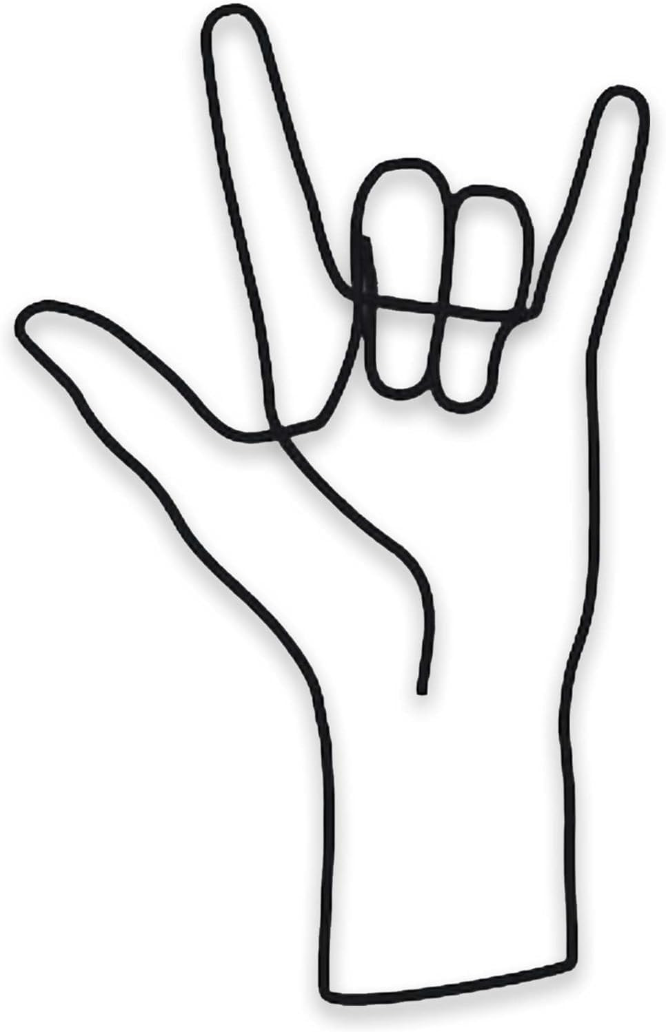 ASL I Love You Heart Hands Decor Sweet Metal Love Sign,Home Decor for Bedroom Li
