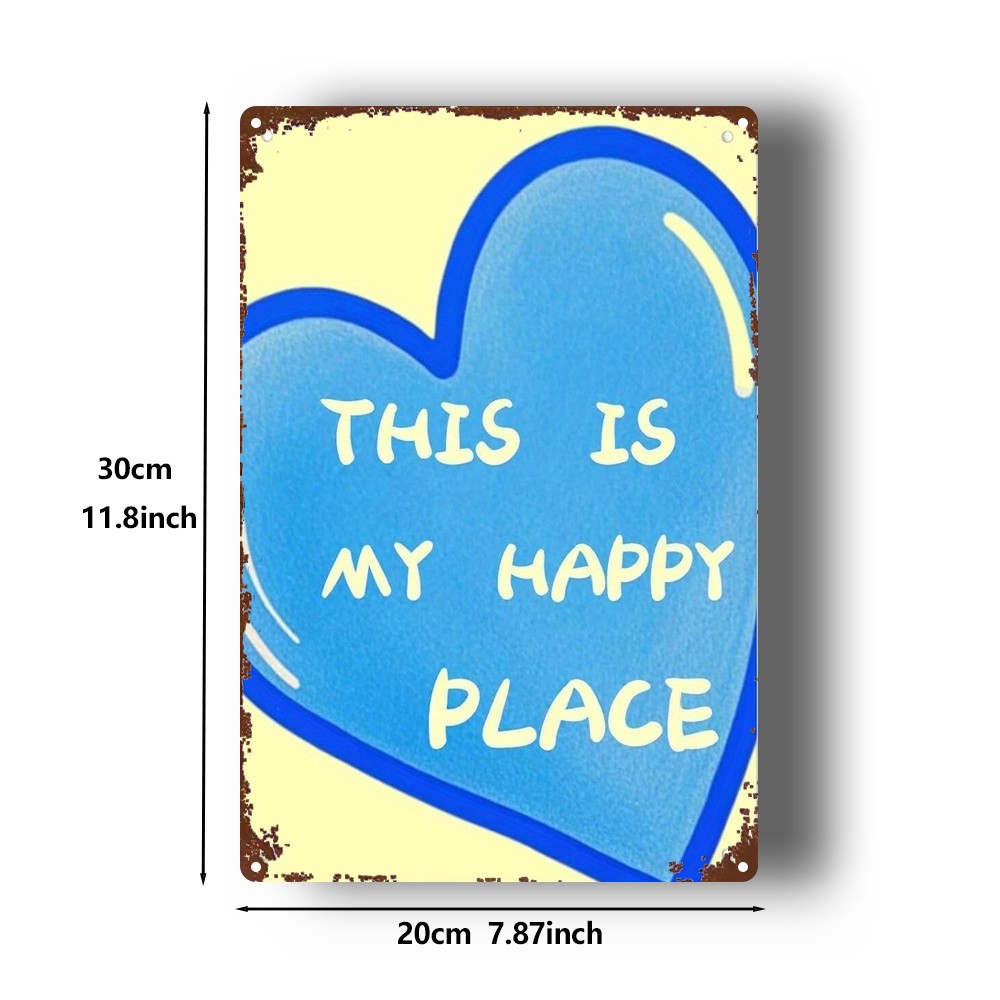 Whimsical Blue Heart Metal Sign Vintage Inspirational Decor for Any Cozy Room