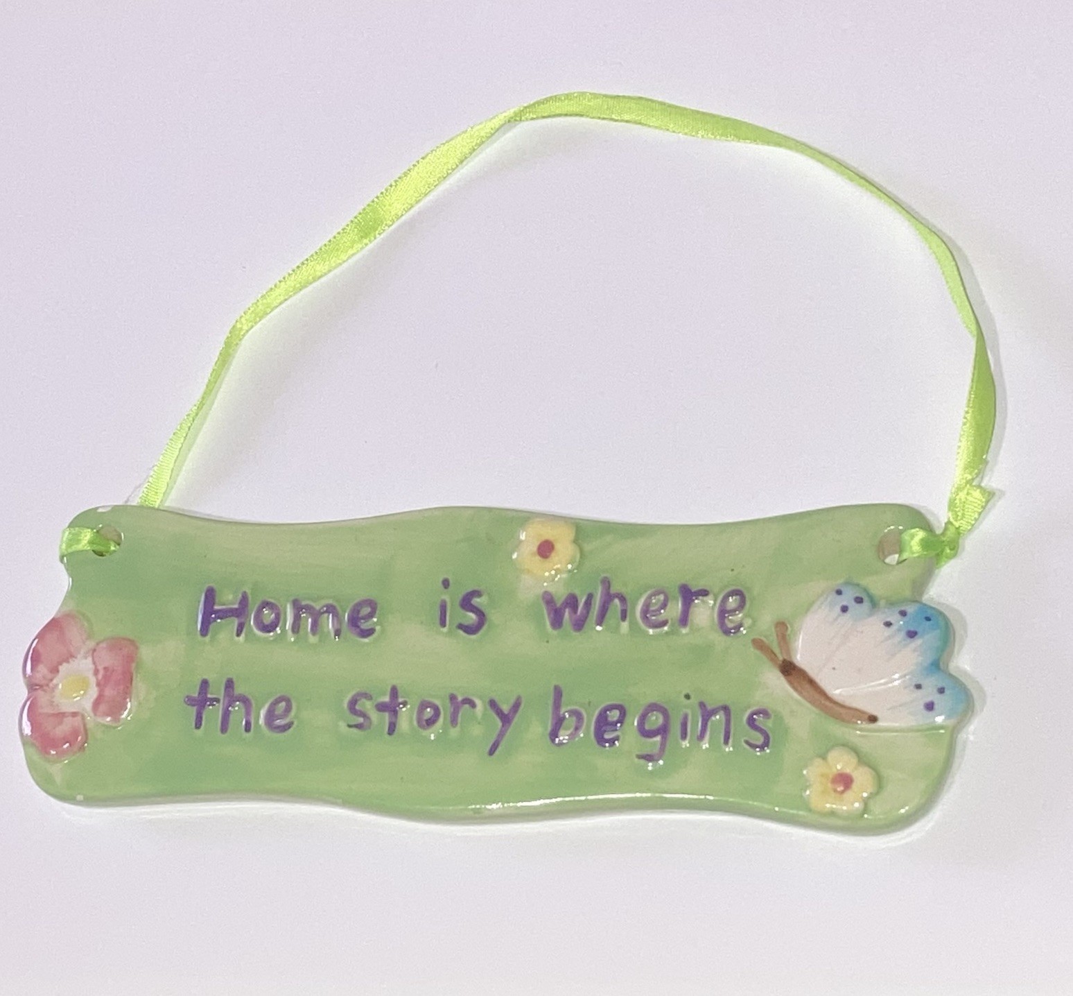 Vintage Y2K Home Decor Kids Pastel Flowers Wall Decor Green Pink Girl 6.5”