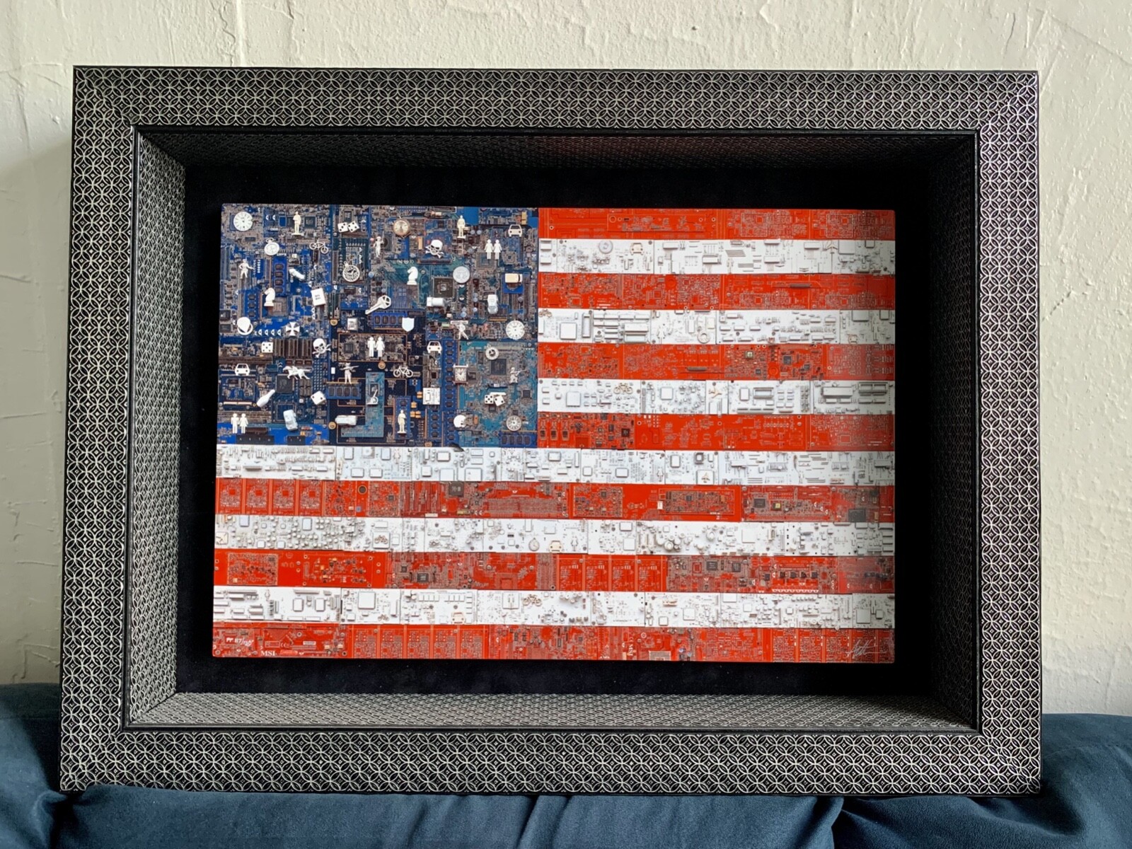 Gregory Arth, “American Flag” Caldograph Wall Art 13 3/8″ x 20″ – Authenticated 
