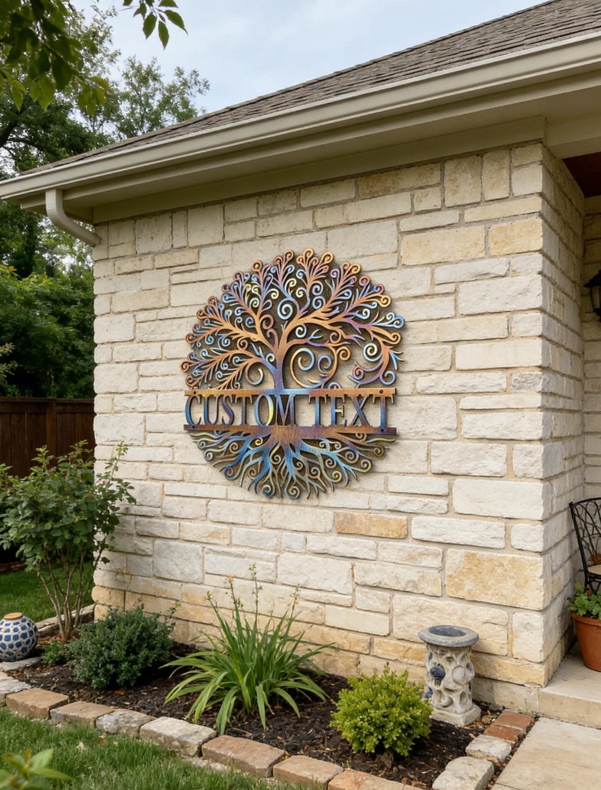 Custom Metal Tree of Life Wall Art, Personalized Family Name Decor