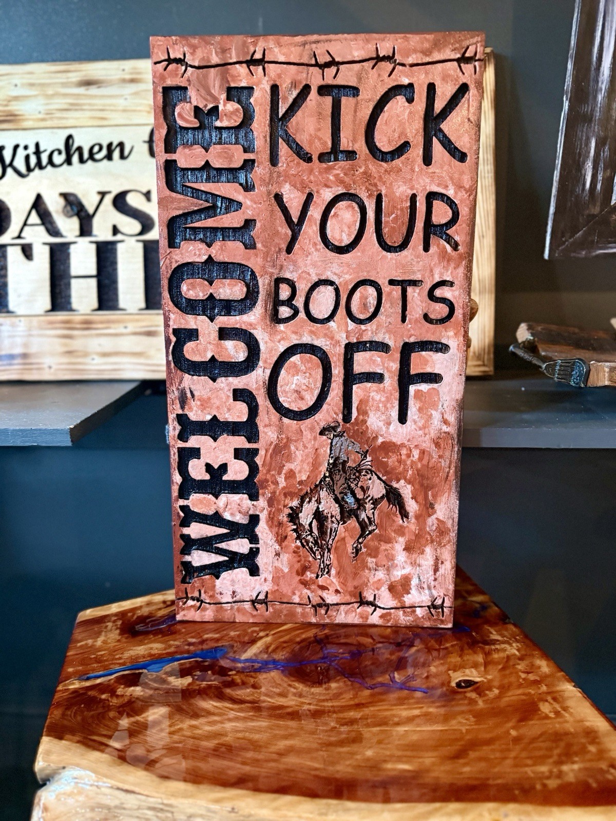 30” , Live Edge, Custom, Property Sign, Established
