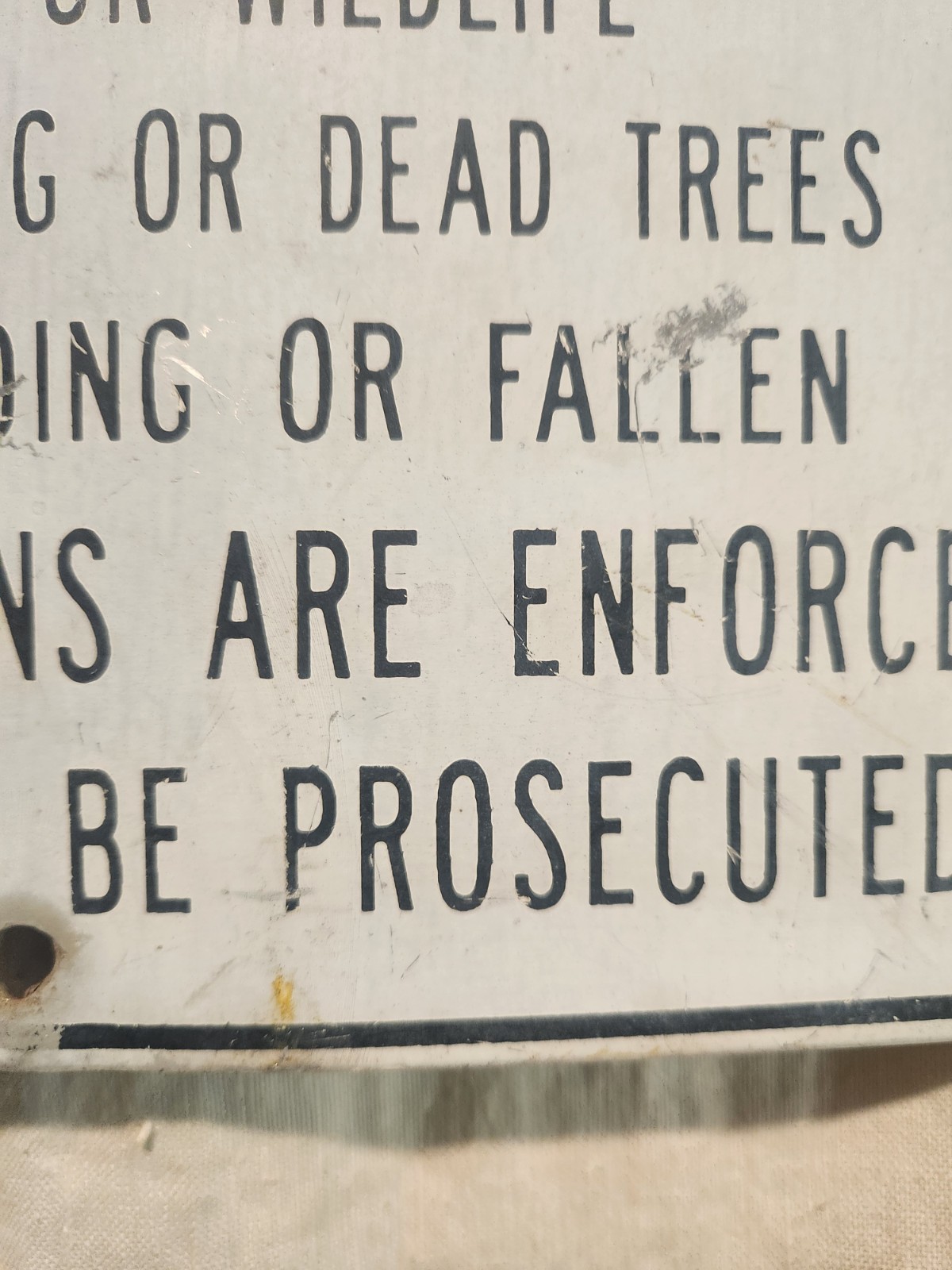 VINTAGE ORIGINAL WILDLIFE NATURE PRESERVE WARNING SIGN IN VERY NICE CONDITION