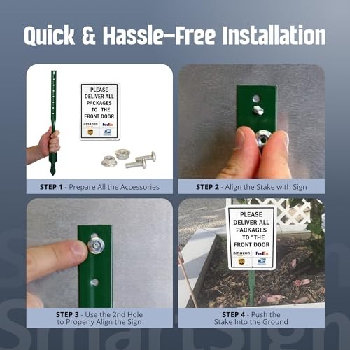 10×7 Inch Front Door Package Delivery Sign – Rustproof Aluminum, Laminated, Yard