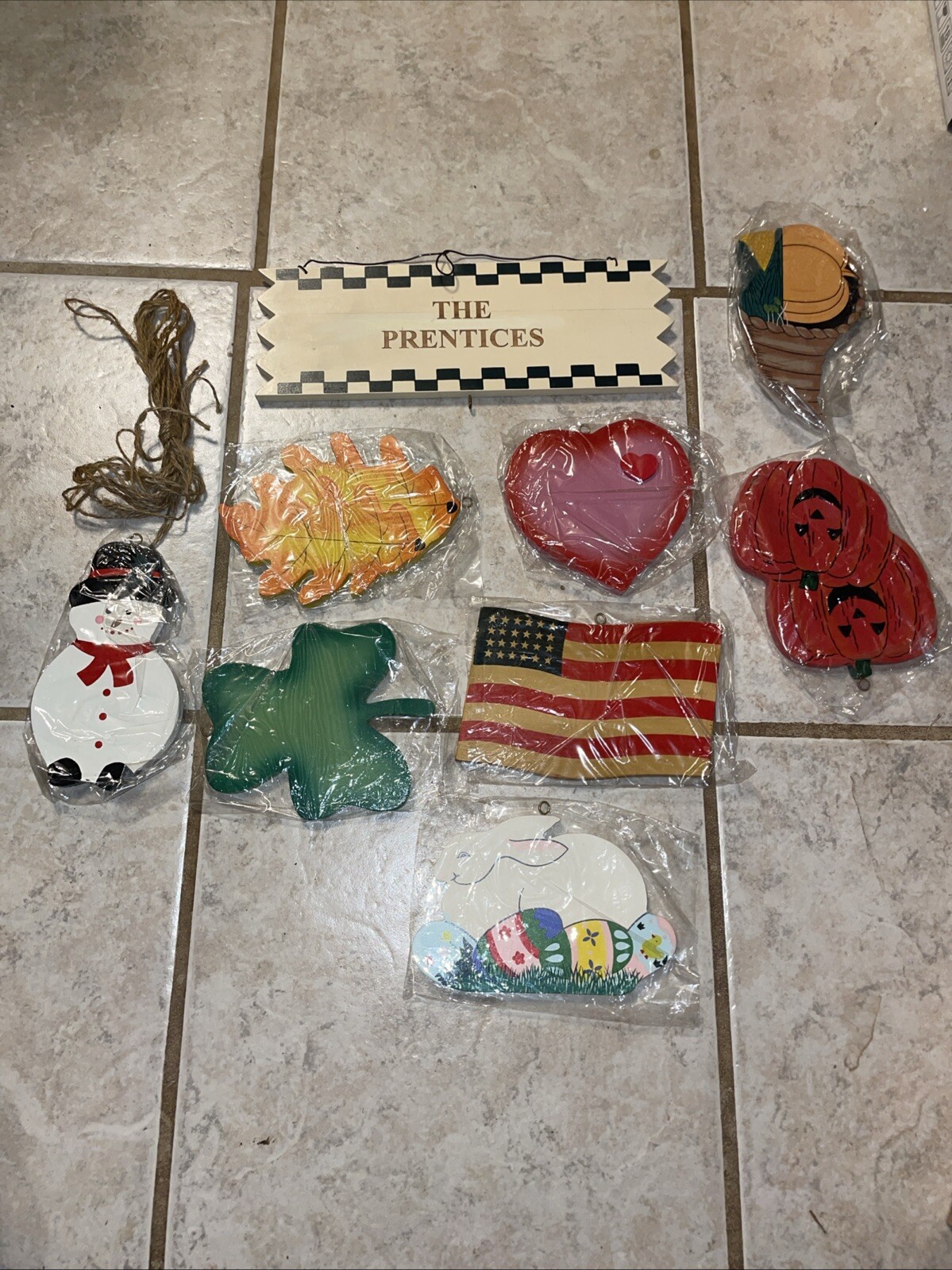 Wooden Hand painted Interchangeable Door Hanger All Seasons Holidays