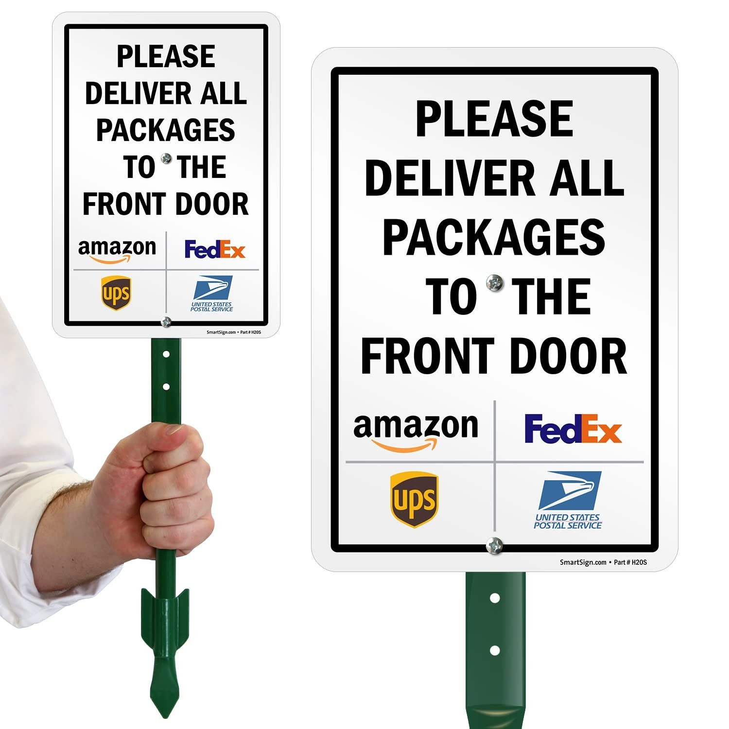 10×7 Inch Front Door Package Delivery Sign – Rustproof Aluminum, Laminated, Yard