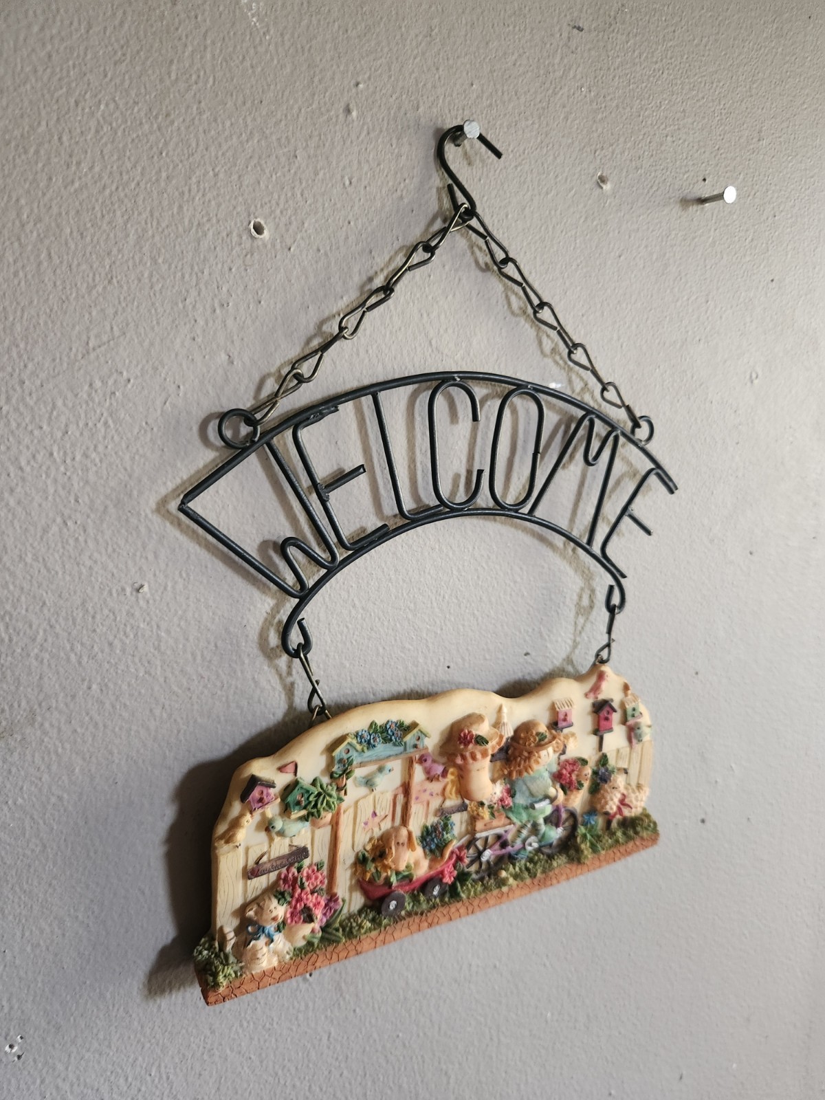 2000 Sue Dreamer Welcome Sign By Apple Jack Licensing Inc Whimsical Metal &Resin