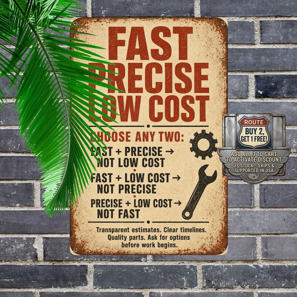 Vintage Style Home Decor Promotional Offer Tin Sign