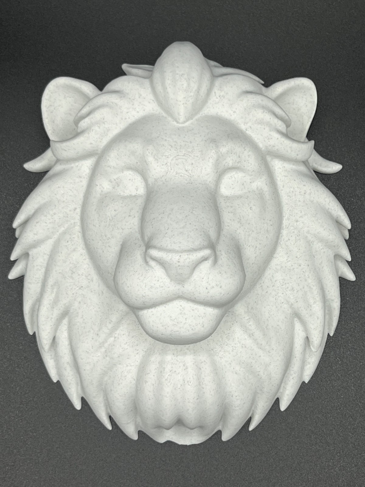 Marble Lion Head Wall Sculpture, Stone Effect Gothic Home Decor, 3D Printed