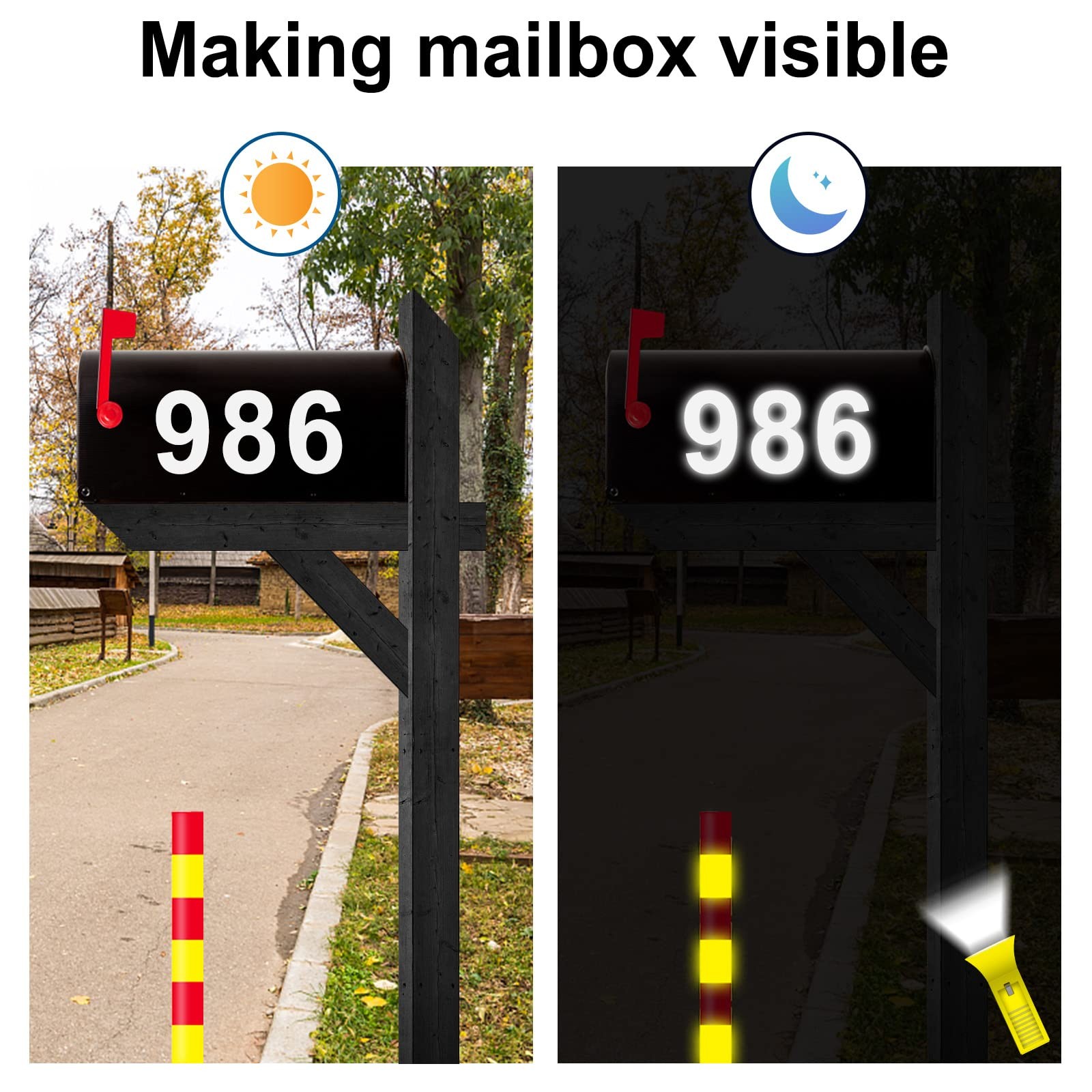 2 inch Mailbox Numbers for Outside 50 PCS Reflective Number Stickers with Stick