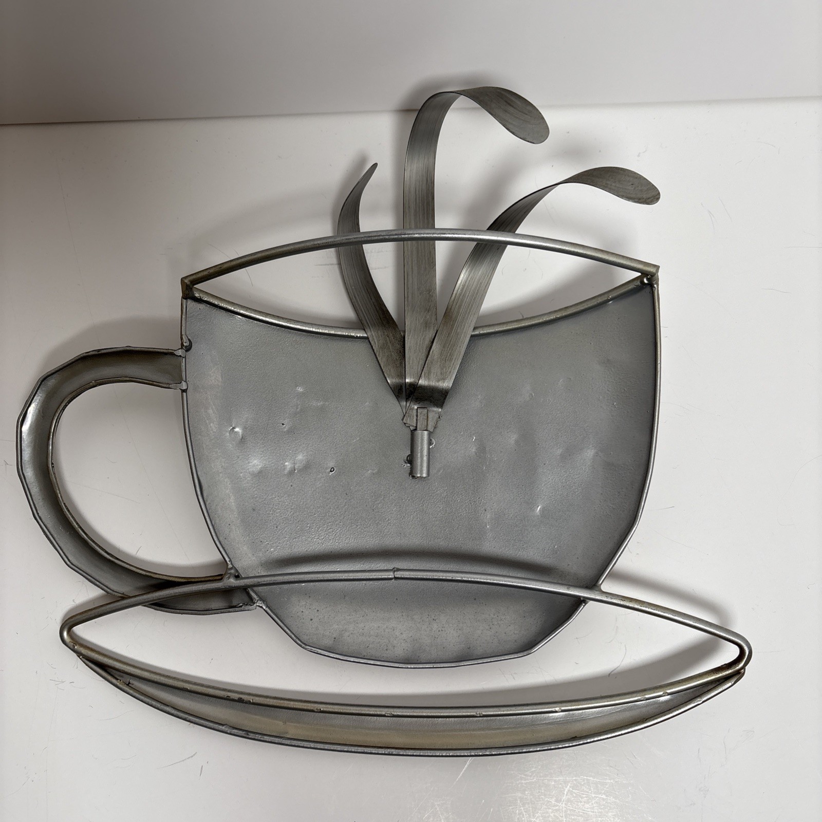 Metal Cappuccino Themed Decorative Wall Hanging or Tabletop Accent