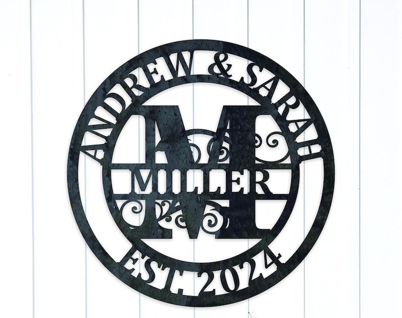 Custom Metal Monogram, Personalized Family Name Metal Sign, Last Name Sign