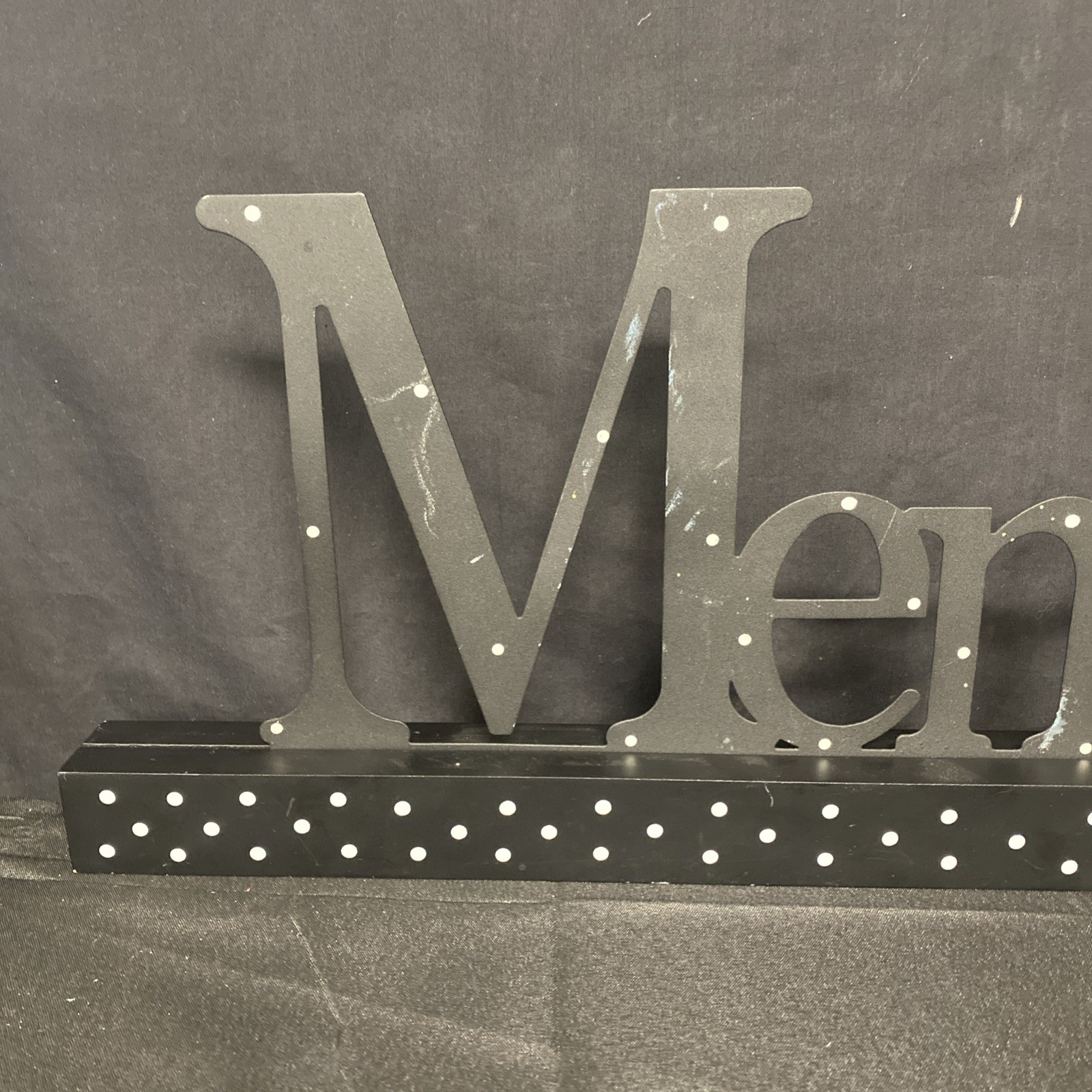 Wrought Iron Vintage MEMORIES Wall Art Silhouette Plaque With Wood Stand