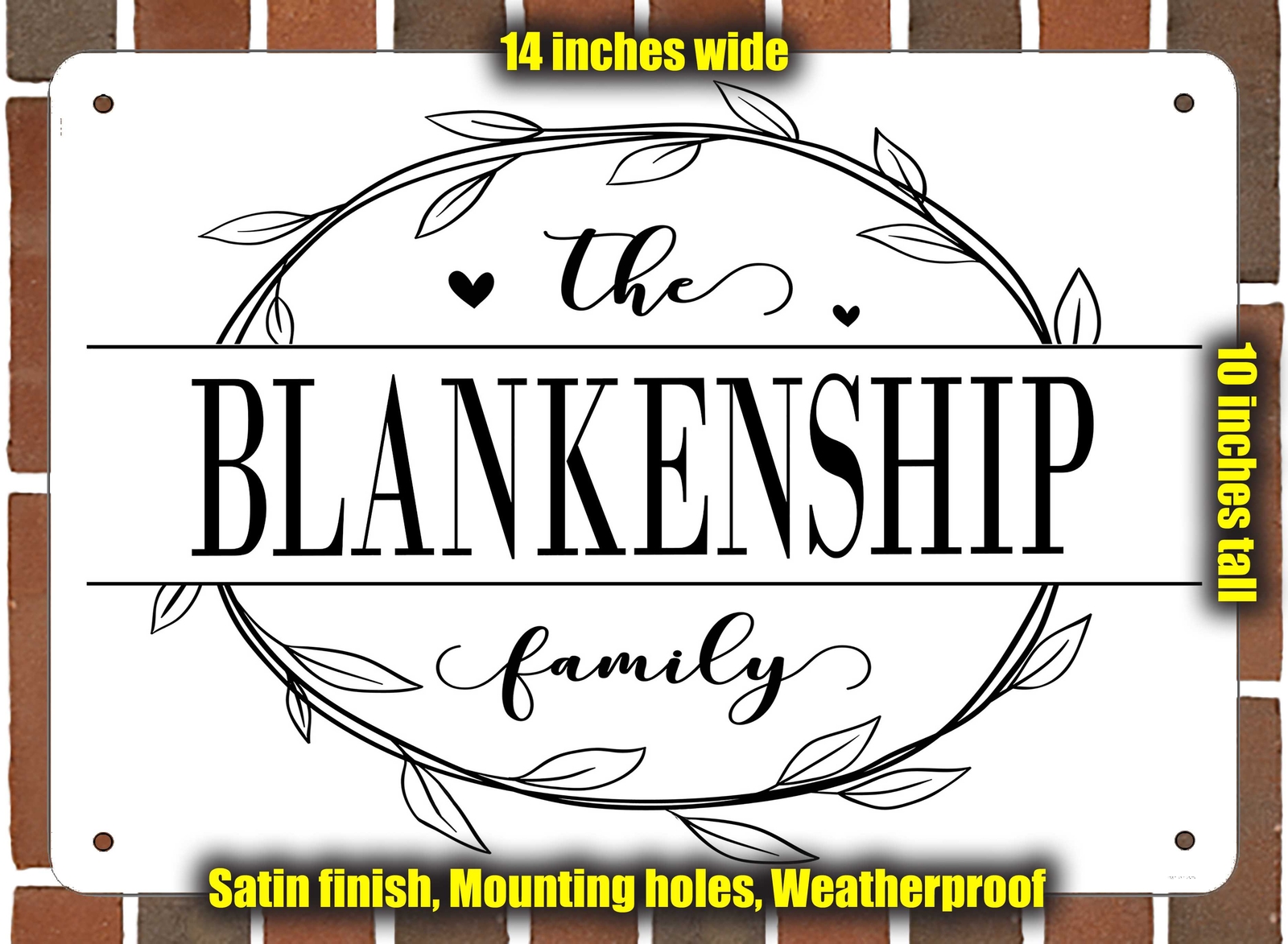 Blankenship Family Decorative Metal Door or Wall Plaque (Style 1)