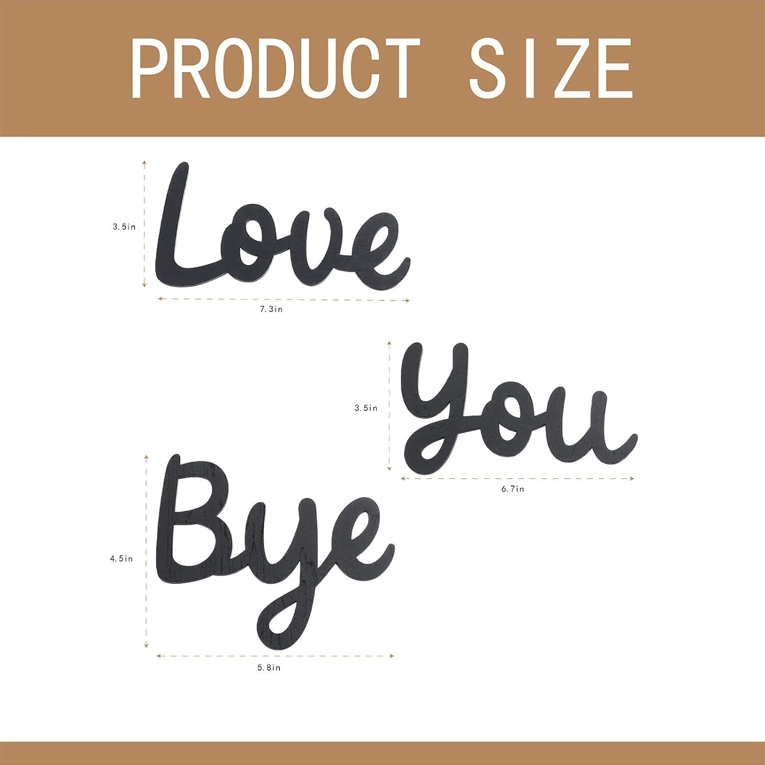 OYEFLY Love You Bye Wood Sign,Express and Warm for Your Medium, style 2