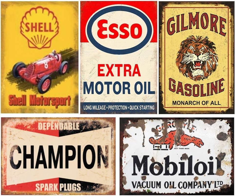 Vintage Gas Oil Tin Signs Collection