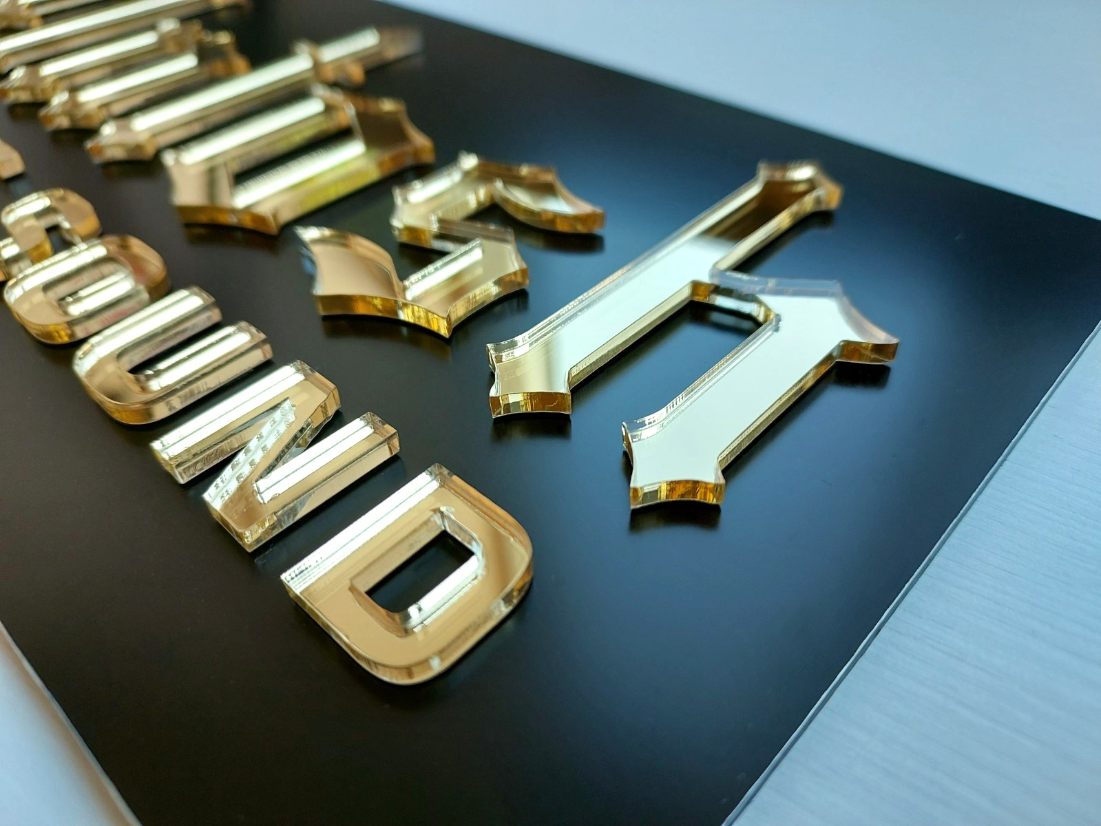 US Stock! McIntosh Wall Sign Gold Mirror Acrylic Aluminum Plaque Hi Fi Decor