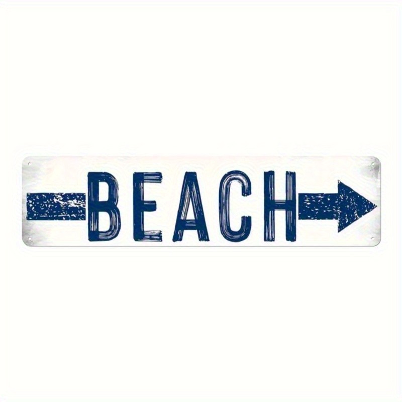 1pc Vintage Beach Sign Arrow 15.74×3.93in Wood Art