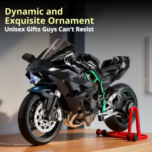 Kawasaki Ninja H2R Diecast Motorcycle Model Smoke Effect Collector Gift 1:9