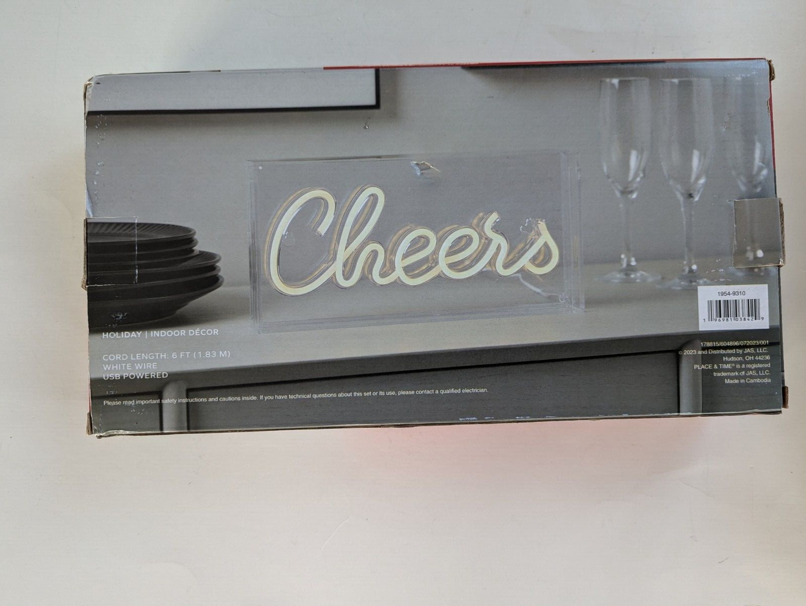 Place & Time Cheers LED Sign – New in Box 11.8in x 5.9in