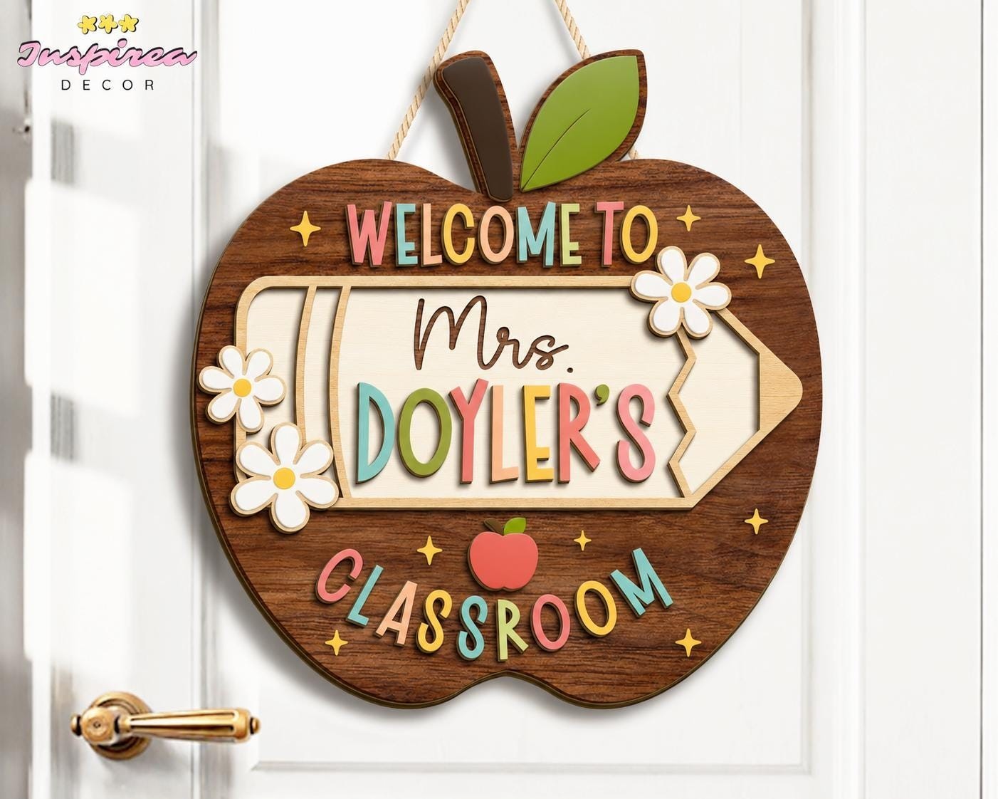Personalized Teacher Name Door Sign Classroom Decor Appreciation Gift