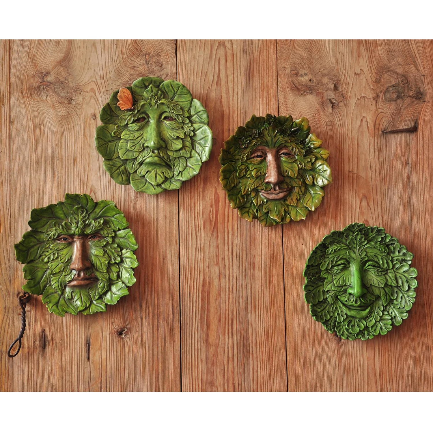 Top Collection Garden Fig Green Man Hanging Plaque, Large