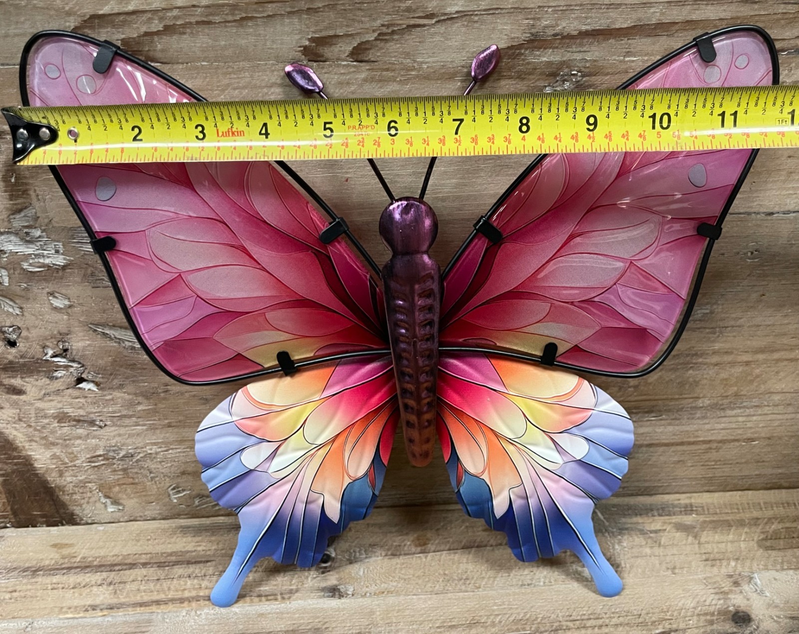 Butterfly Metal/Glass Colorful Wall Decor 11.5″ x 11″