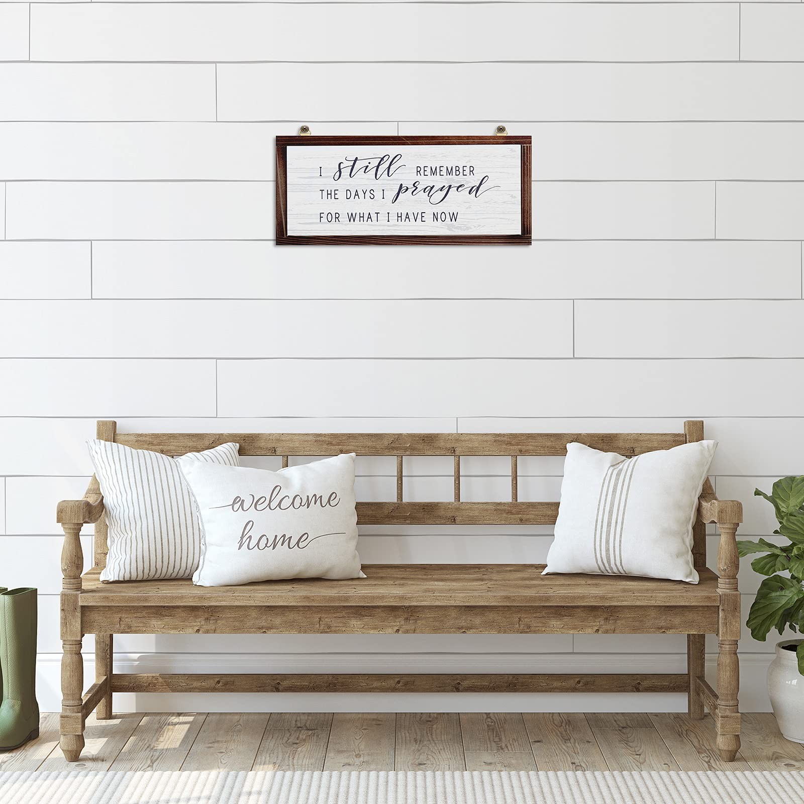 Rustic Vintage Wood Sign – I Still Remember the Days I Prayed – 14 x 6 inches